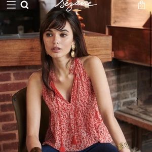 Sezane Floral Babydoll Blouse Tank Size 36